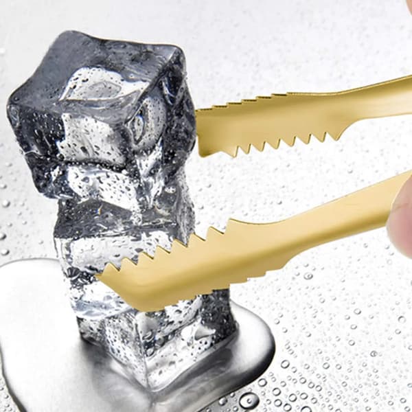 Is-sukker serveringstang 2-pakning rustfritt stål ca. 16,5 cm sølv gull kjøkken