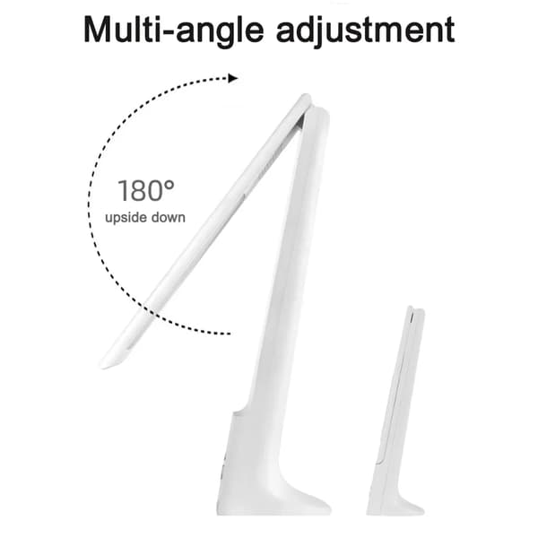 Genopladelig LED-bordlampe 3 tilstande Touch Sammenfoldelig Kompatibel med Hjemmekontor Studie Hvid