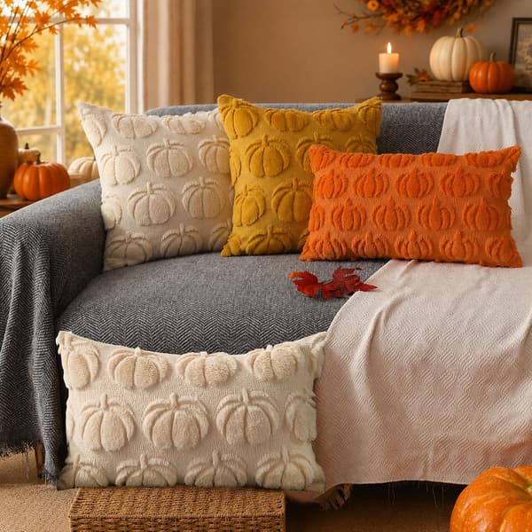 DFXSZ Höstkuddfodral 12x20 Beige Stor Pumpa Dekor DFXSZ Fall Pillow