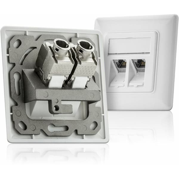 CAT6A skärmade Keystone-moduler RJ45 STP verktygsfri punch-down silver 4-pack