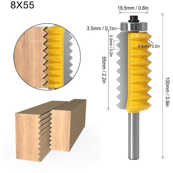 8mm Skaft Multi-tand Fingerfræser Karbid Gul Krop Topleje 8×25×54mm