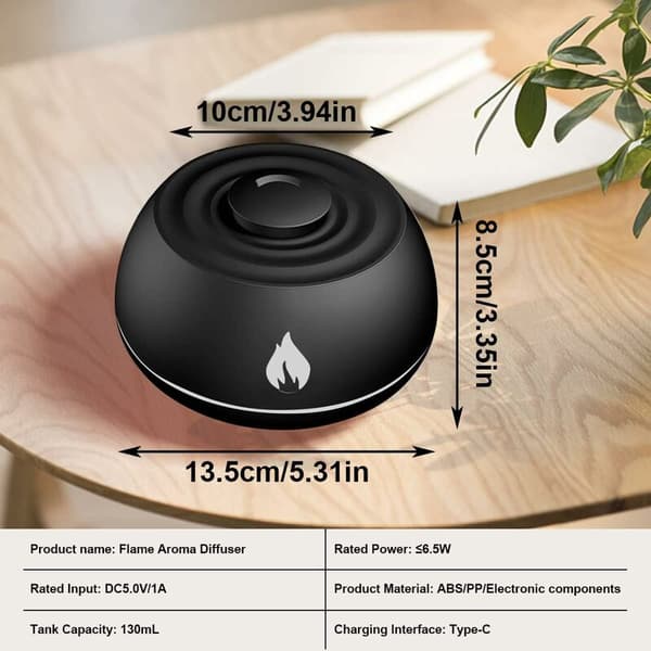 150 ml Vintage Lampe Stil Eterisk Olje Diffuser Luftfukter Automatisk Avstenging USB Svart 1 stk