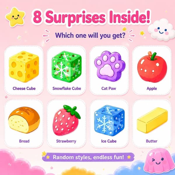 8-pack Squishy Fun Box Set Långsam Stigande Maltsocker Fidget Leksaker Skrivbordsdekoration Presentförpackning 8 Pack Squishy