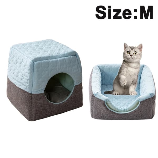 Kæledyrsseng Sofa Sammenklappelig Skridsikker Lyseblå 37x33x30cm Katte Hunde