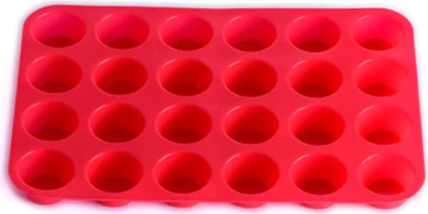 Non-stick silikon miniform for muffins og cupcakes, 24 kopper