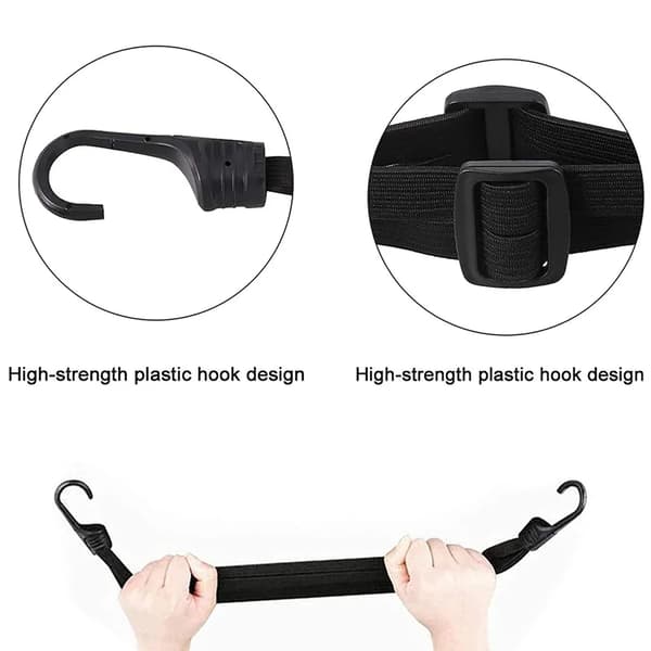 Elastiske Bungee Stropper 2-pak med Kroge Justerbare til Motorcykel Cykel Hjelm Let Last
