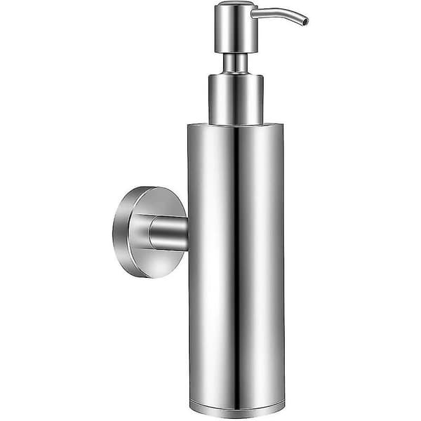 304 Rostfritt Rund Väggmonterad Tvåldispenser 200ml Spegelkrom Cylinder Tryckmontering 1 st