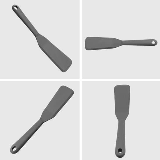 Grå pandekagespatel, 23 cm, varmebestandig 230°C, nylon