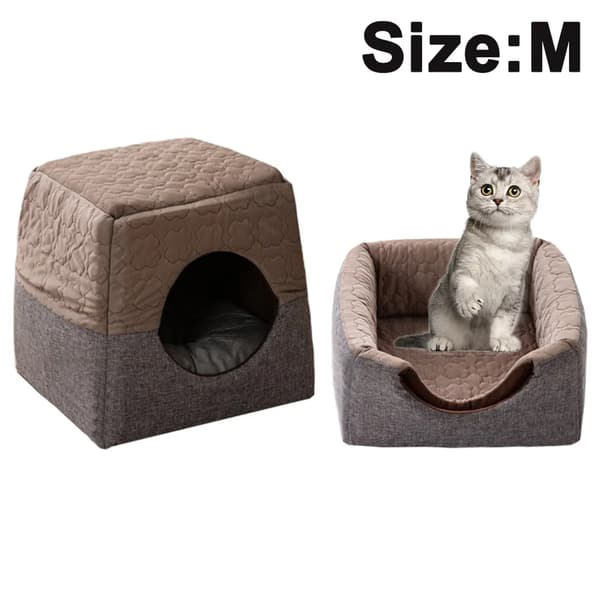 Husdjurssäng Soffa Vikbar Halkfri Brun 37x33x30cm Katter Hundar