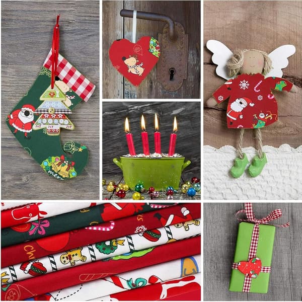 10 stk. julebomullsstoff \"Fat Quarters\"-pakker, 45 x 55 cm, quilting 10 pcs