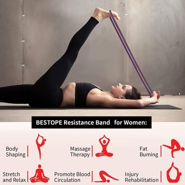 Latex Motståndsband Lila 208cm Längd 35-85 lbs Pull-Up Assist Stretch Styrketräning Rörlighet 1 Band