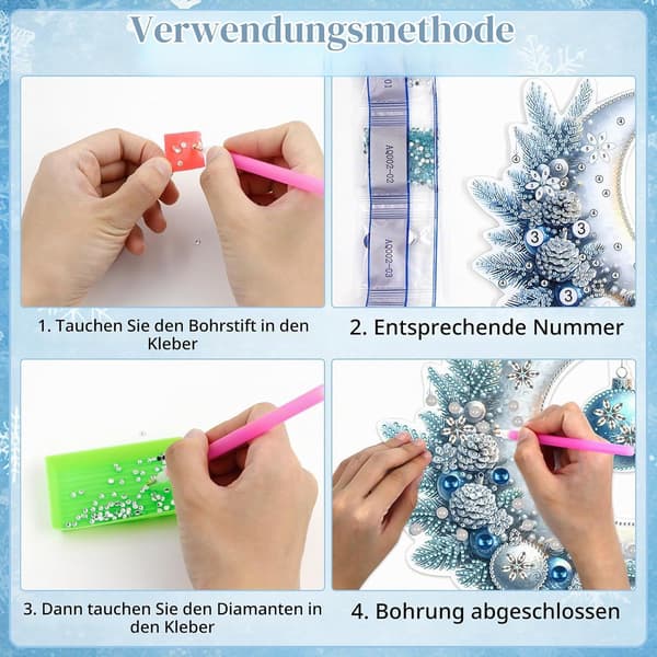 DIY Diamantmålning Bordsdekoration, Säsongshantverksprydnad Dongcill DIY Diamond