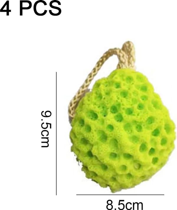 Badsvampar 4-pack Grön Hydrofil Polyuretanskum Kroppsskrubb Pouf