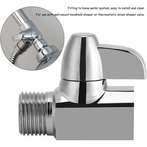 G1/2 Mässing Dusch T-avledningsventil 1-in 2-ut Väggmonterad Armadapter DP-V01 1 st