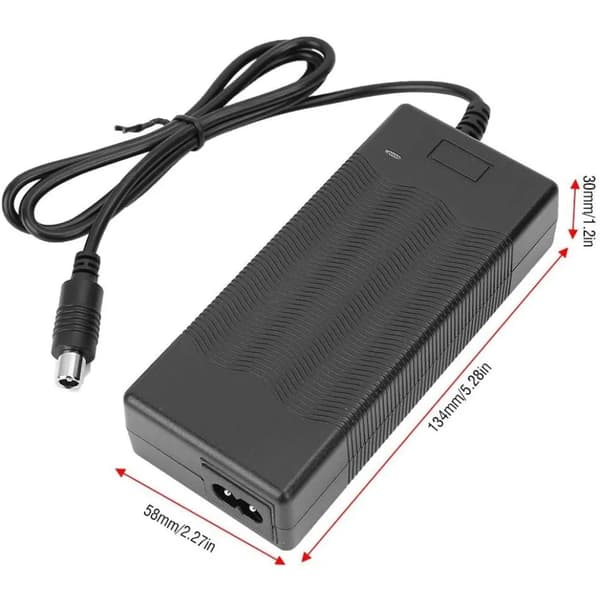 Elscooterladdare 42V 2A Adapter Kompatibel 36V DC Lotuspluggport