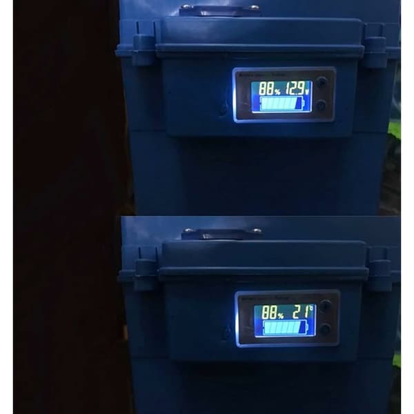 LCD Batterikapacitet Voltmeter 10-100V Temp Switch Multi Chemistry Monitor 1 st
