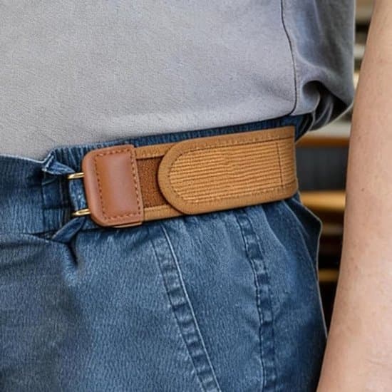 4-pack elastiskt bälte utan spänne, brunt