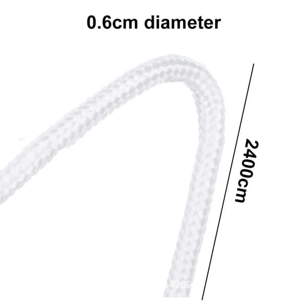 Flaggstångsrepkit 24 m Dubbelflätad Nylon Svängbara Karbinhakar Vit