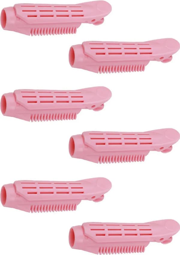 Volymgivande Hårrotsklämmor 6-pack Rosa ABS Lockklämmor Naturlig Fluffig Styling Kvinnor