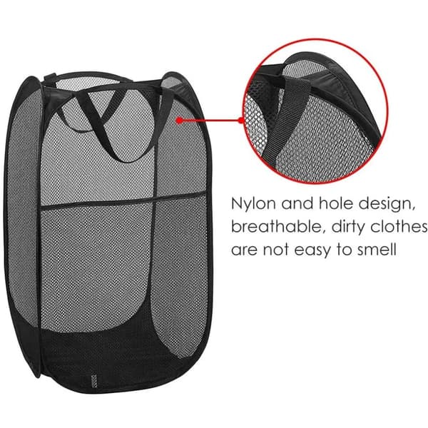 Vikbara tvättkorgar 2-pack svart polyester 36x36x60 cm sovsal hem camping