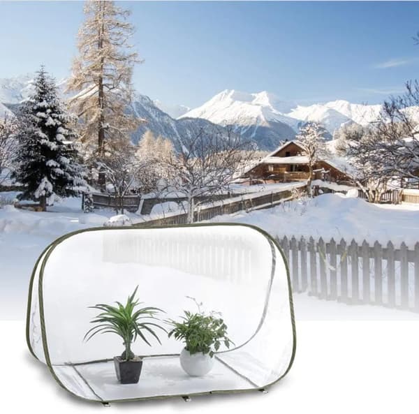 Bärbart hopfällbart miniväxthus 90x52x62cm PVC-växtskydd Pop Up Trädgård