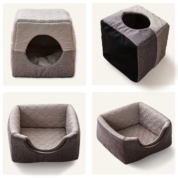 Kjæledyrseng Sofa Sammenleggbar Sklisikker Grå 37x33x30cm Katter Hunder