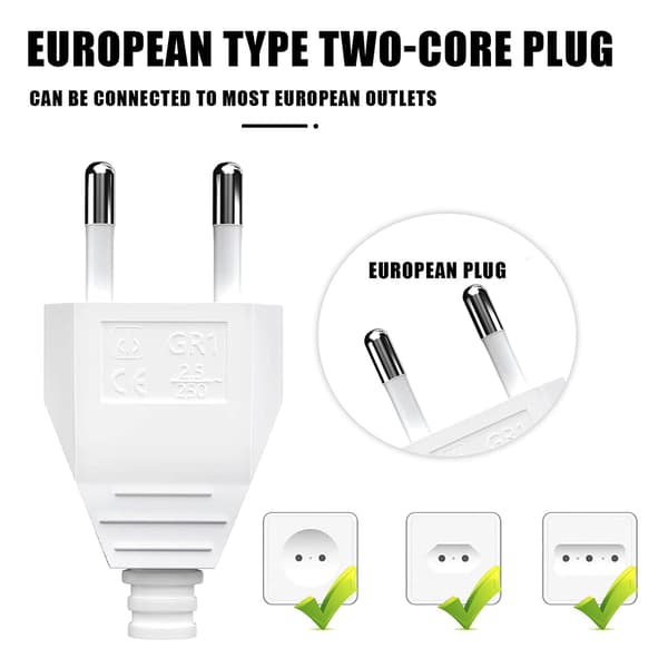 6 st 220V 2.5A ABS Vit Platt Stickpropp med Skruvmejsel 6 pcs