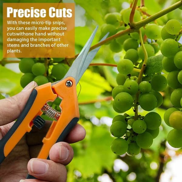 Minibeskärningssax 2-pack Grön Orange 16,5 cm Rostfritt Spetsigt Blad Sidolås för Bonsai 2-pack
