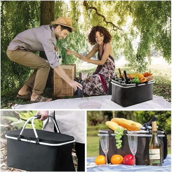 17,9-tommer sammenklappelig isoleret picnickurv 1 pcs