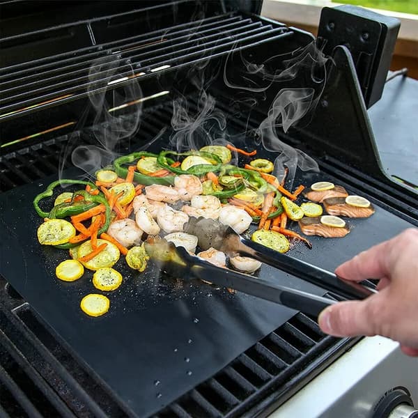 BBQ Grillmatte, Non-Stick Grillmatter, Bakematte for Kull & Baking, Gjenbrukbart Bakepapir, 5*40x33 cm