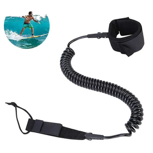 SUP Ankel Leash Coiled 1 stk 65-240cm TPU 6.5mm Rustfri Blå Sort Rød