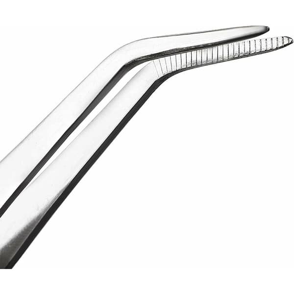 Pincet i rustfrit stål 20 cm 60° bøjet takket spids Multifunktionel Akvarium Laboratorium