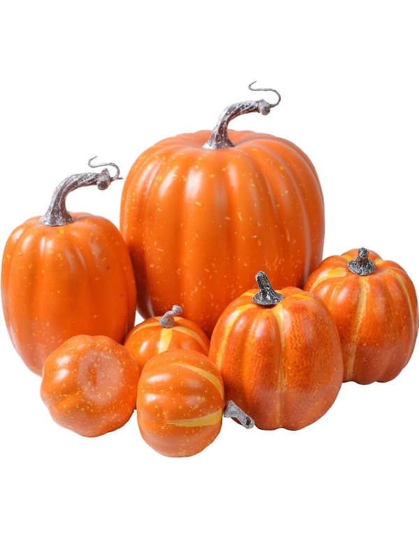 7-delt kunstigt græskarsæt til Halloween og høstfestdekoration 7 pcs