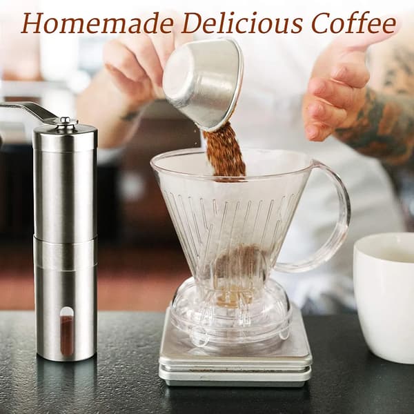Manuell kaffekvern 304 rustfritt keramisk kvern justerbar espresso pour over