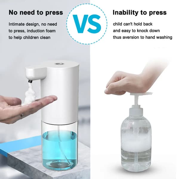 Automatisk skumtvåldispenser 350ml Beröringsfri USB-laddning IPX4 blå ABS PP