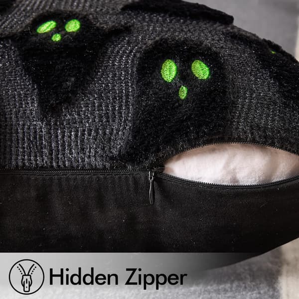 MIULEE Sæt med 2 sorte Halloween spøgelsespudebetræk 45x45 cm Set of 2