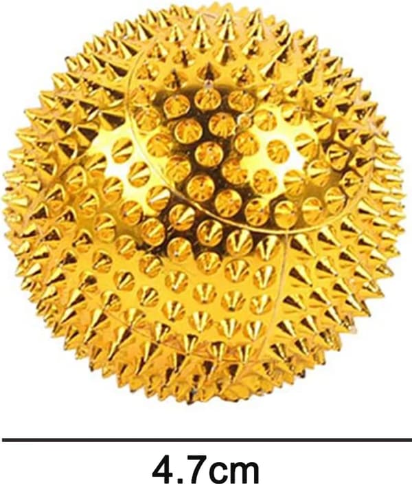 2 Massasjeballer for håndterapi, ABS Magnetittpar, ca. 4,7 cm og 3,2 cm, gull/sølv