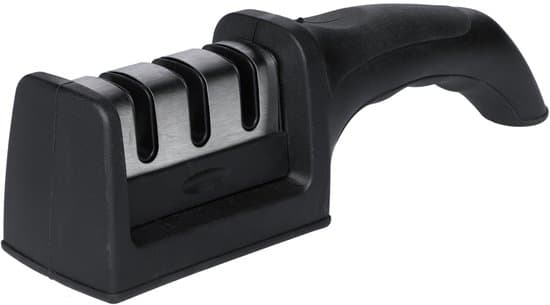 3-trins knivsliber, skridsikker base, ergonomisk håndtag
