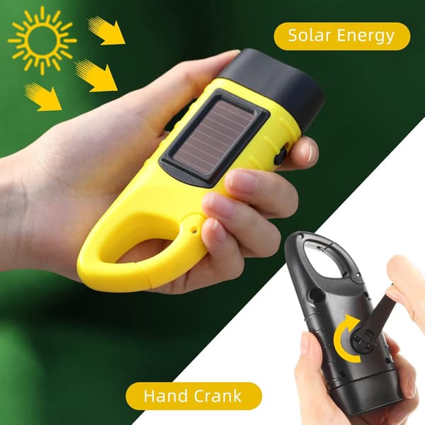 Bærbar Solar Håndsving Mini Lommelygte Nøglering Udendørs Nødlys Kit 1 pcs