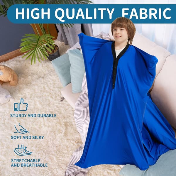 Sensoriska strumpor för hela kroppen för barn, elastiska kompressionsstrumpor, blå, 1 styck blauw 1 stuk -