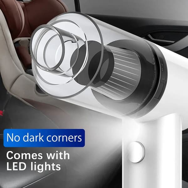 Mini Sladdlös Bil Dammsugare Vit 120W 6000Pa LED 1st