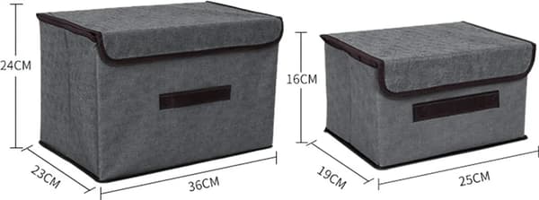 Förvaringslådor med lock 2-pack vikbara stapelbara för leksaker kläder böcker