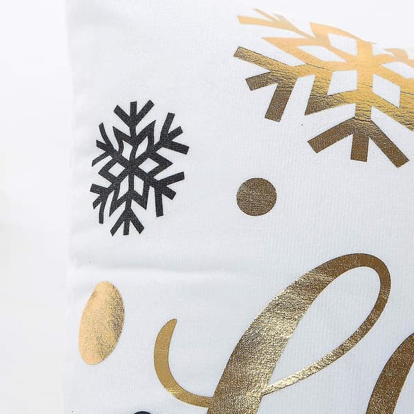 4 stk. julepudebetræk 45x45 cm, varmstempling gyldne snefnug glædelig jul pudebetræk til sofa 4 pcs