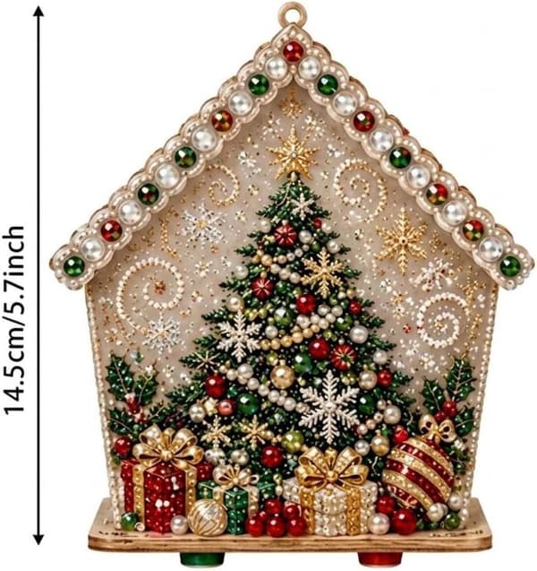 DIY 3D Diamantkunst Julehus Sæt Julepynt Håndværk til Voksne Pyrenk DIY 3D