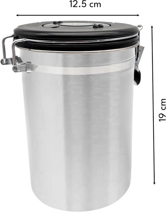Sølv kaffeopbevaringsbeholder, 1,8L, med låg