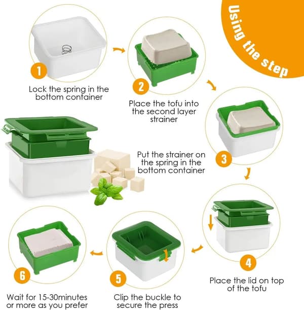 Vihreä PP-tofupuristin Tofu Press PP