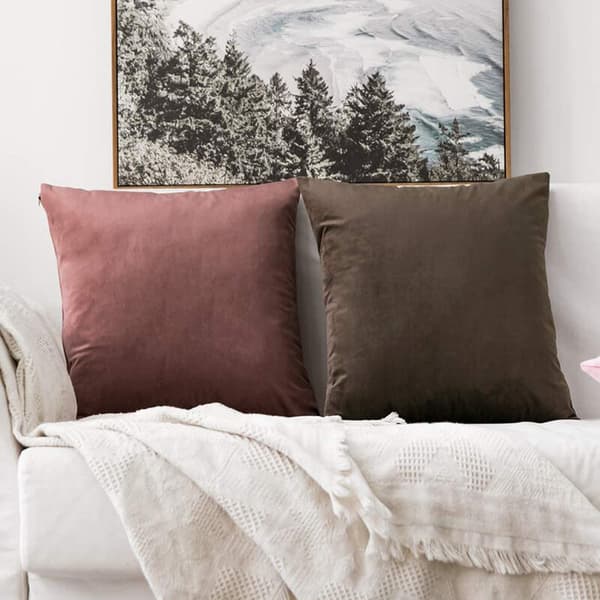 Marinblå sammetskuddfodral 2-pack 45x45cm Dold dragkedja Antistatisk Soffa Sovrumsinredningsset