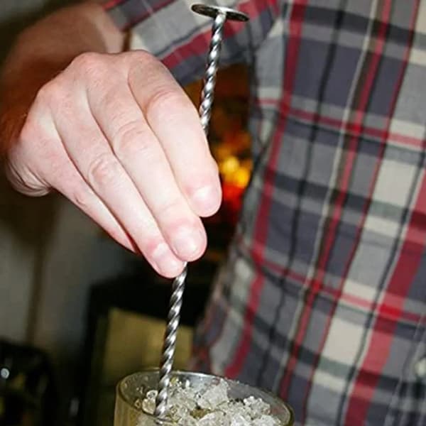 Rustfrit stål barske 26,5 cm spiral cocktailblandingsske 1 stk