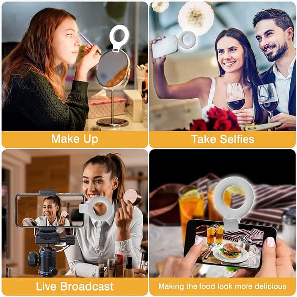 Clip Selfie Fill Light Blå 3 Tilstande til Bærbar Skærm Skrivebord Videoopkald Streaming