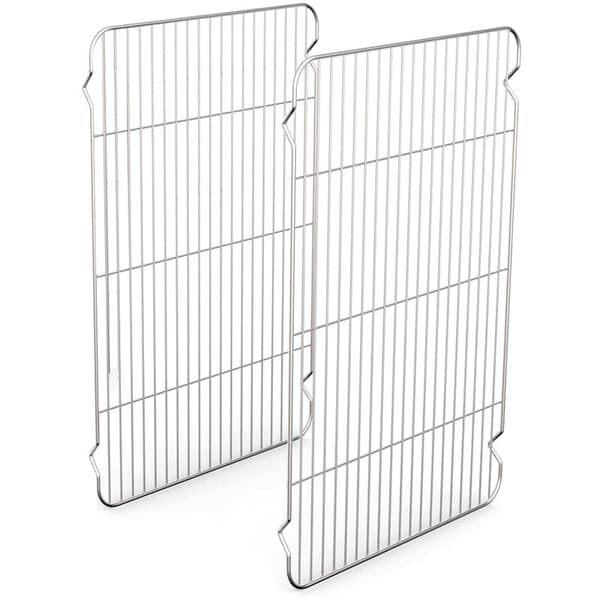 Kølestativ i rustfrit stål til grill, 2 stk. rektangulært net ca. 26x16 cm, 2 stk.